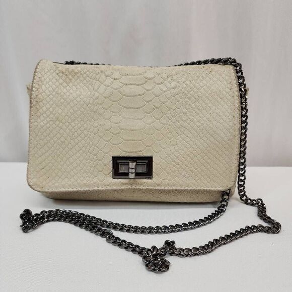 Genuine Leather Small Snake Box Bag Adjustable Chain Strap Crossbody or Shoulder - Picture 1 of 15